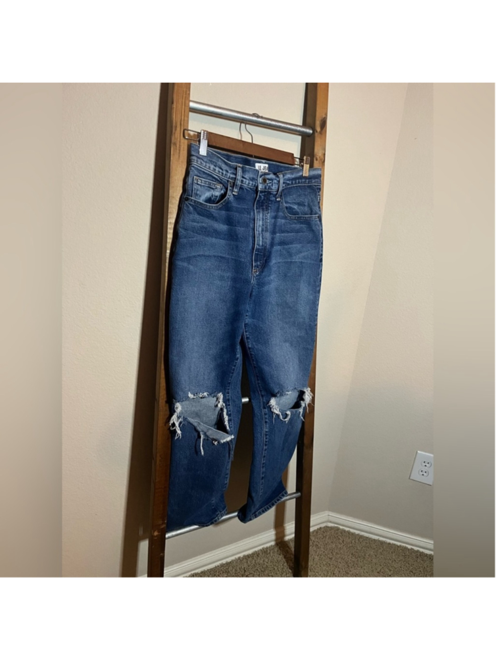 🍀FRAME Le Jean High Rise Mia Relaxed Straight Jean Size 27 - Picture 5 of 12